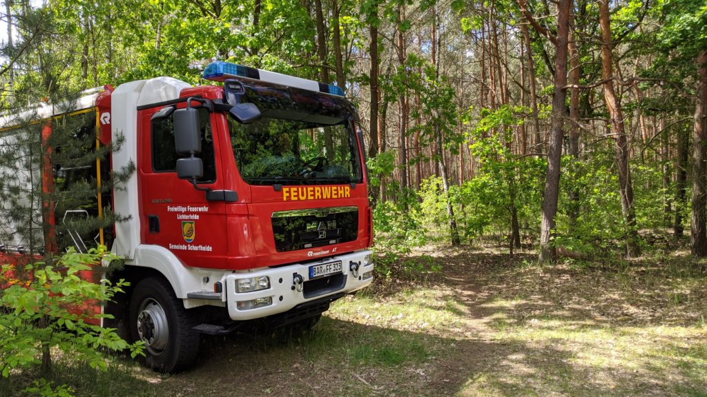 Feuerwehreinsatz bei einer Live-Demonstration der Lösung von Dryad in Eberswalde