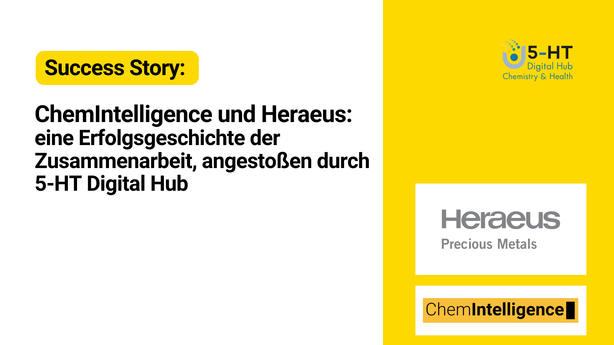 ChemIntelligence und Heraeus: eine Erfolgsgeschichte der Zusammenarbeit, ausgelöst durch 5-HT Digital Hub