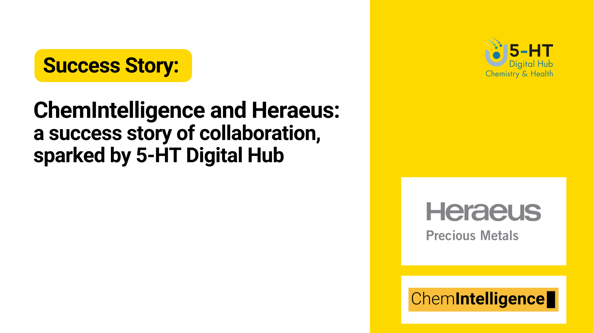 ChemIntelligence and Heraeus: a success story of collaboration, sparked by 5-HT Digital Hub