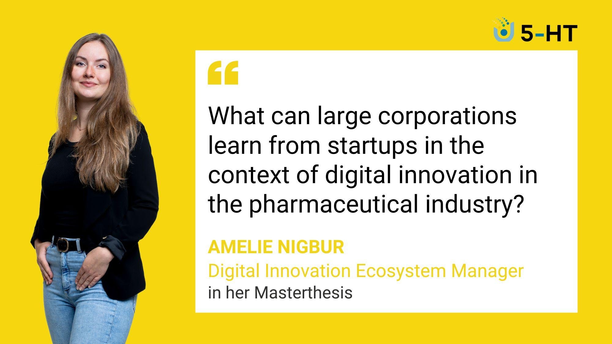 What can large corporations learn from startups in the context of digital innovation in the pharmaceutical industry?
